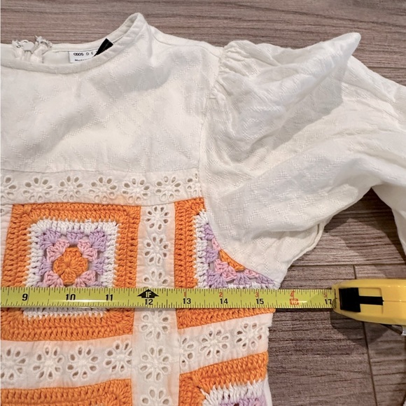 ASOS Design Broderie Crochet Bodice Maxi Bohemian Dress Size 4 - Picture 7 of 11